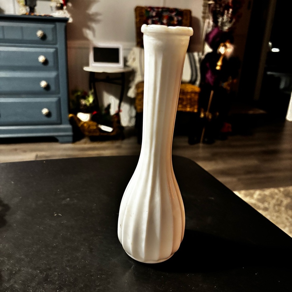 Elegant White Milk Glass bud vase